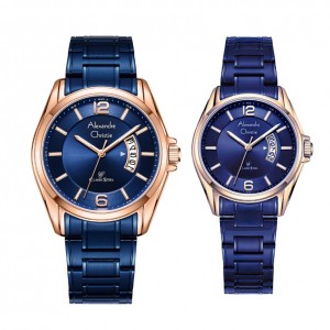 Alexandre Christie AC 8684 Rosegold Blue Couple